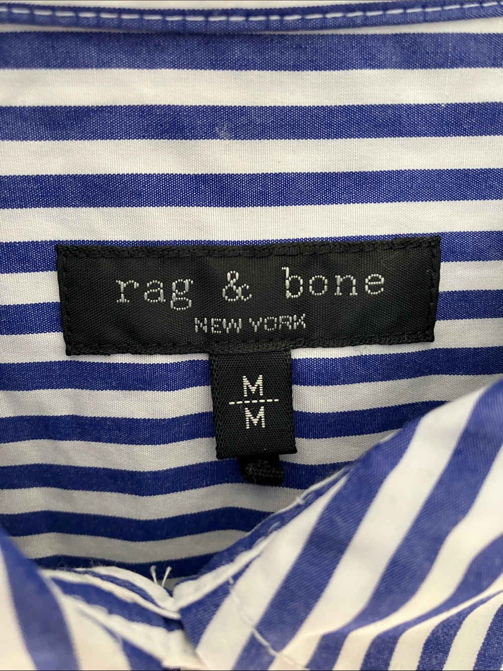 Rag & Bone Connie Poplin Shirt Blue Striped Medium - Picture 7 of 8